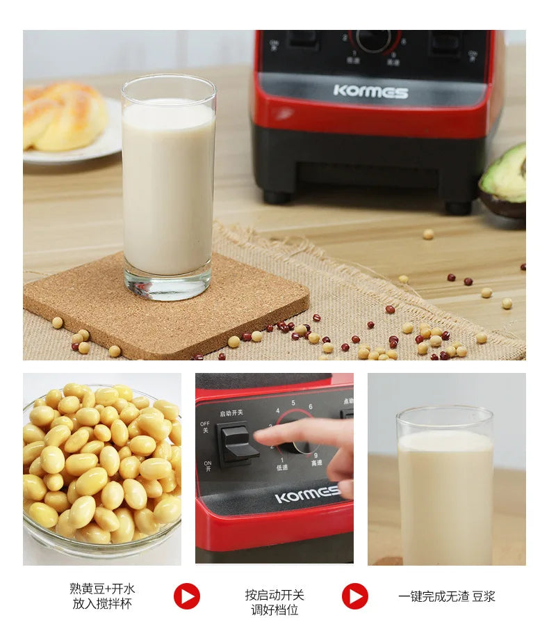 Licuadora Doméstica, Máquina para Leche de Soja, Máquina Trituradora de Gran Potencia, Máquina Comercial para Granizados, Máquina Auxiliar para Alimentos, Máquina para Jugos