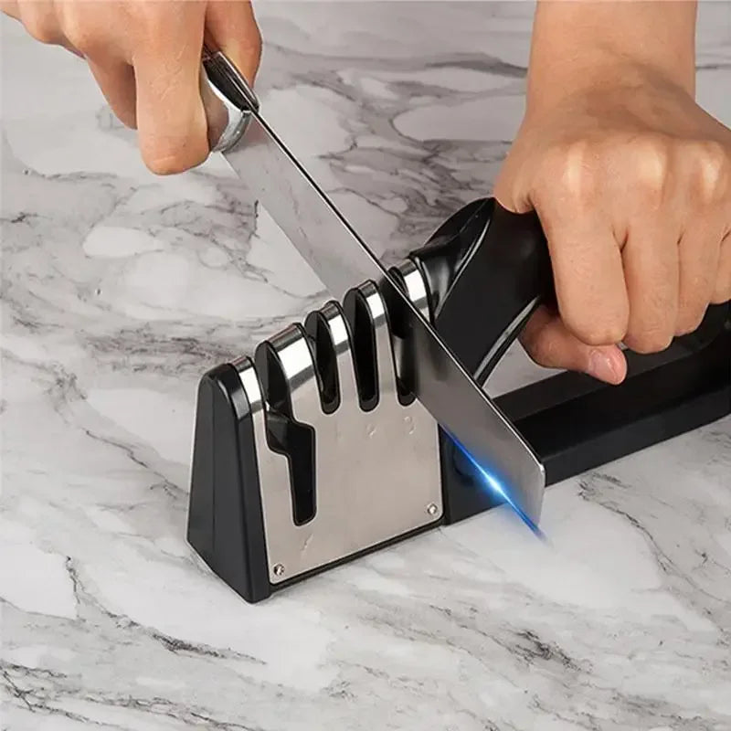 Afilador de cuchillos de cocina de 4 segmentos, Base antideslizante portátil multifuncional, accesorios de utensilios de cocina para el hogar
