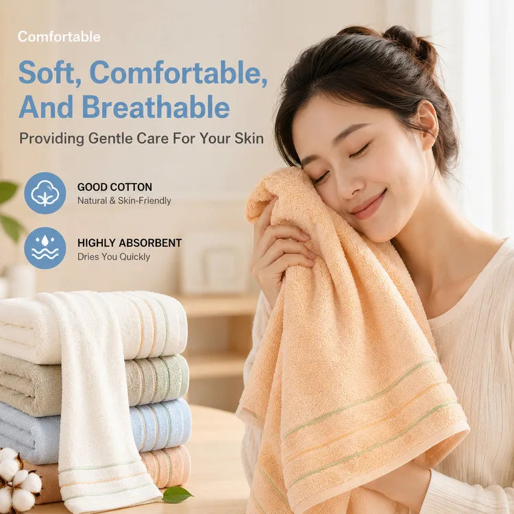 Toalla de Algodón para Baño, Toalla de Mano Suave de Secado Rápido, Toalla Facial Gruesa para Baño, Gimnasio, Spa, Adultos, Hotel, Viajes, Estudiantes