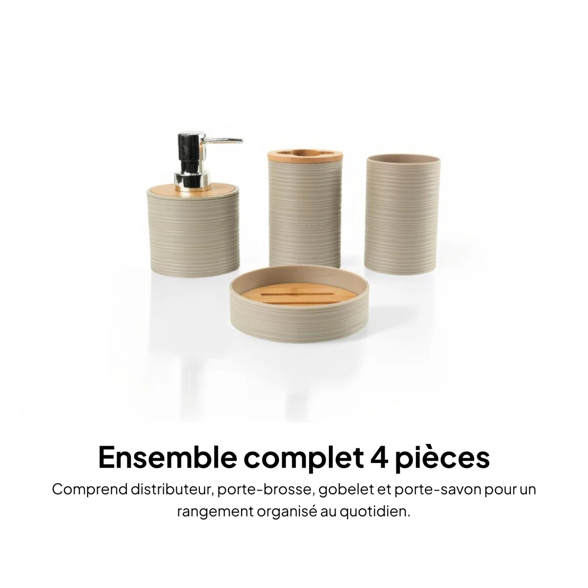 Juego Completo de Accesorios de Baño, Kit de Artículos de Aseo de Plástico Moderno, Jabonera, Portacepillos de Dientes, para Decoración del Hogar y Hoteles