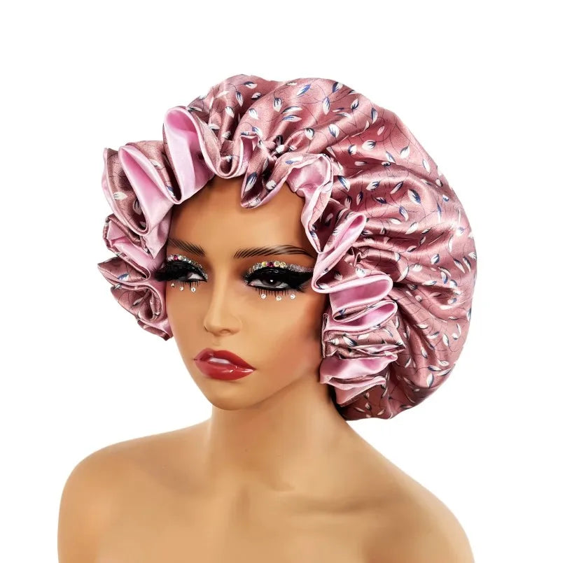 Nuevo Gorro de satén, gorro grande de satén forrado, gorro para dormir, gorro sedoso para dormir de noche, gorro para mujer, estilismo para el cabello