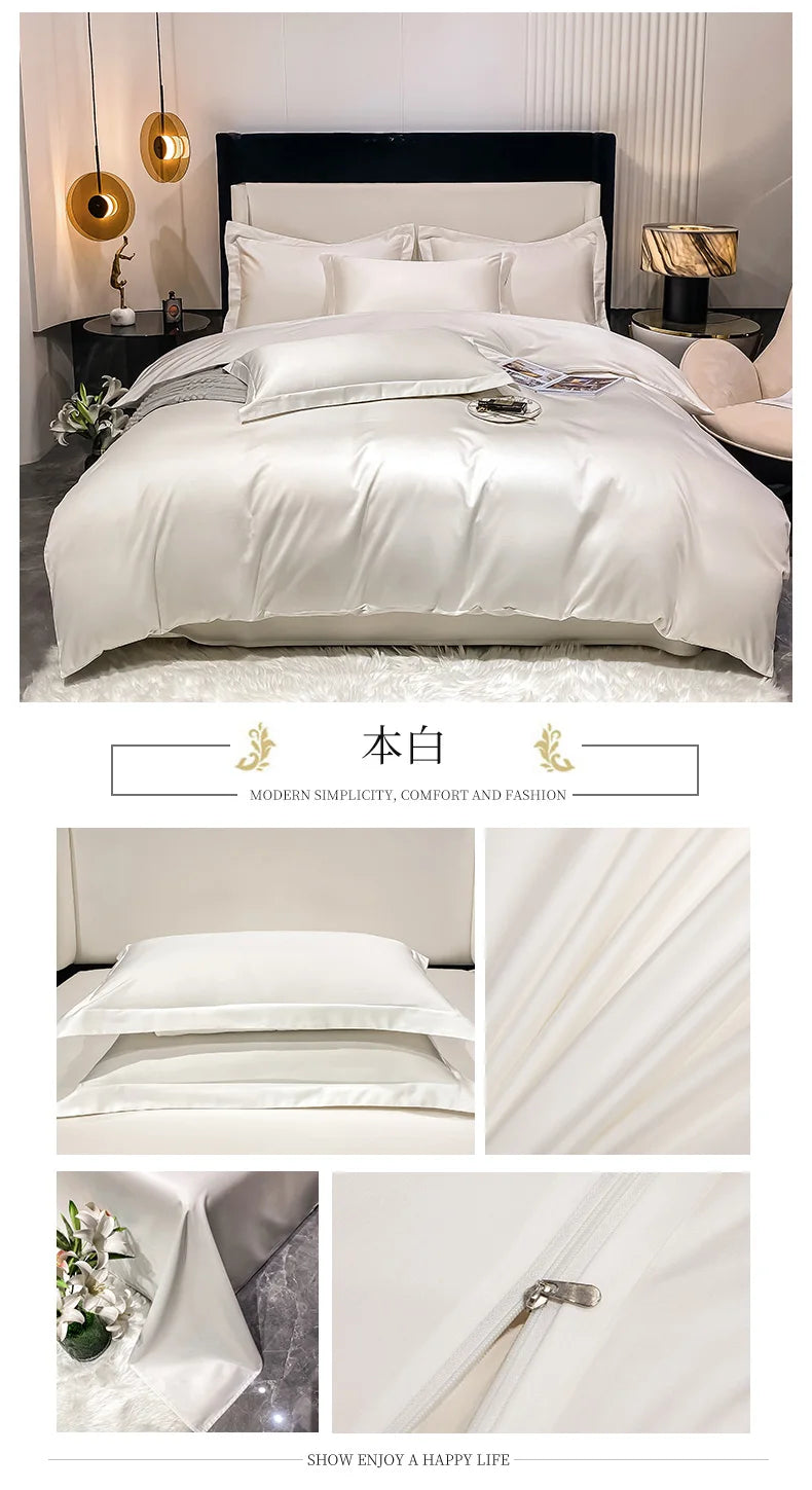 Juego de cama de lujo 100% algodón egipcio funda nórdica funda de almohada Ru Europa doble tamaño Queen King ropa de cama juegos de sábanas suaves