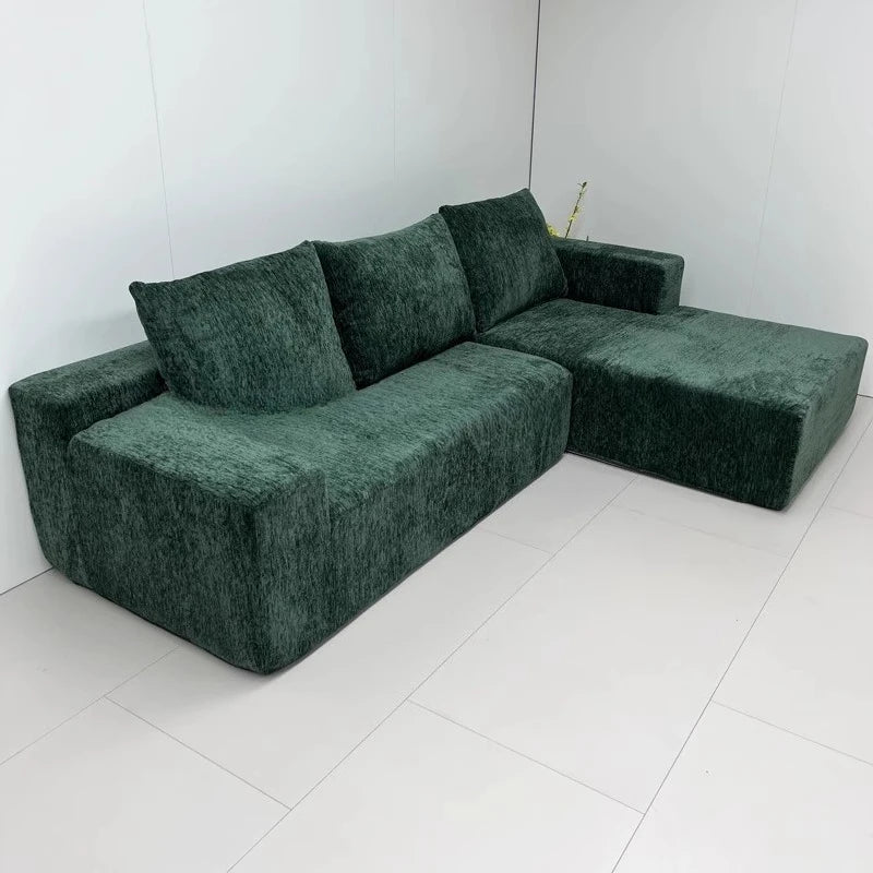 Sofá de compresión de pana para salón, cojín para adultos, sofá de compresión de esquina personalizable, muebles suaves y relajantes Divani Da Soggiorno
