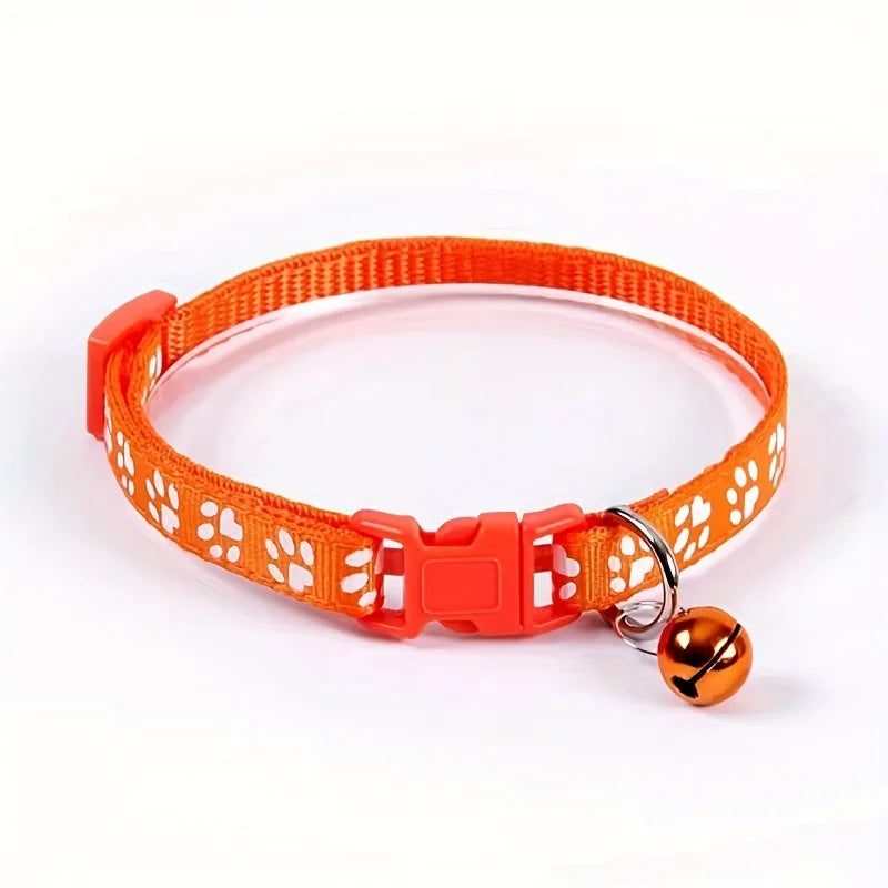 Collar de Moda para Gatos, con Patrón Colorido y Campana, Ajustable, para Gatos y Gatitos, Collar con Anillo DIY, Accesorios para Mascotas