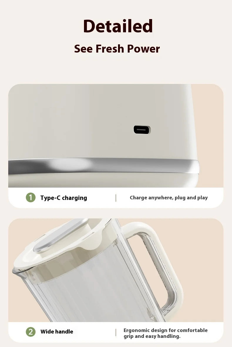 Nueva Licuadora Doméstica con 10 Cuchillas, 3000mAH, Multifuncional, Trituradora de Hielo, Extractor de Jugos, Alta Tasa de Extracción, Utensilios de Cocina