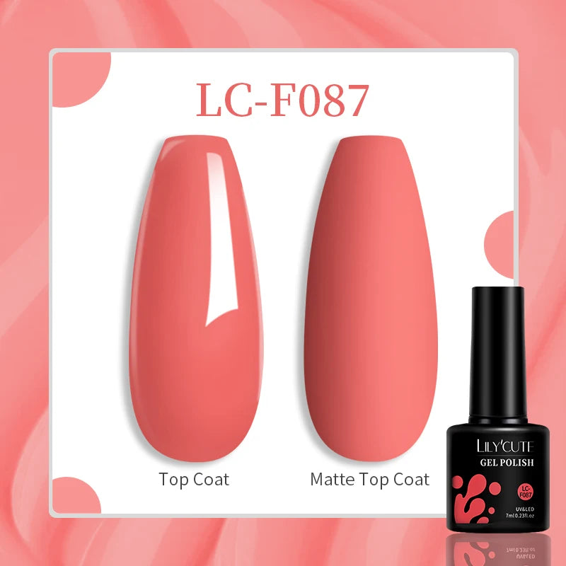 LILYCUTE-esmalte en Gel para uñas, barniz semipermanente para manicura, con LED UV, 129 colores, 7ML