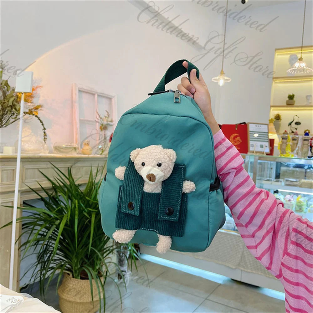 Mochila con nombre personalizado para niños, mochila bordada con dibujos animados para bebé, bolsa de libros para jardín de infantes, mochilas para salir, novedad