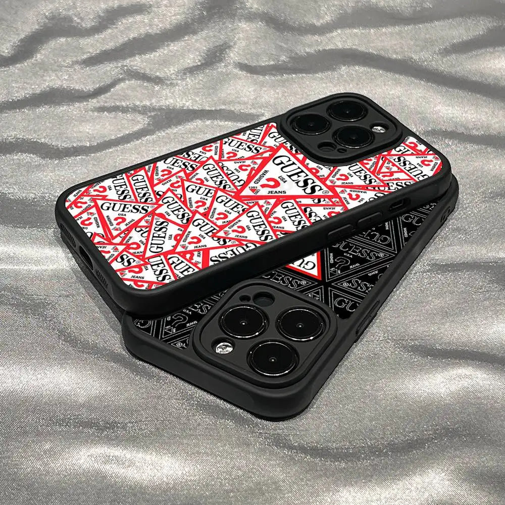 Funda de Silicona Suave para Teléfono de la Marca de Moda G-Guess para iPhone 17 16 14 13 12 11 15 Pro Max Plus Air Cover