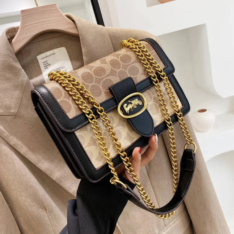 Bolso Popular de moda para mujer, bolso de hombro con cadena de marca de tendencia, bolso cruzado clásico de alta calidad para mujer, bolso de lujo de diseñador