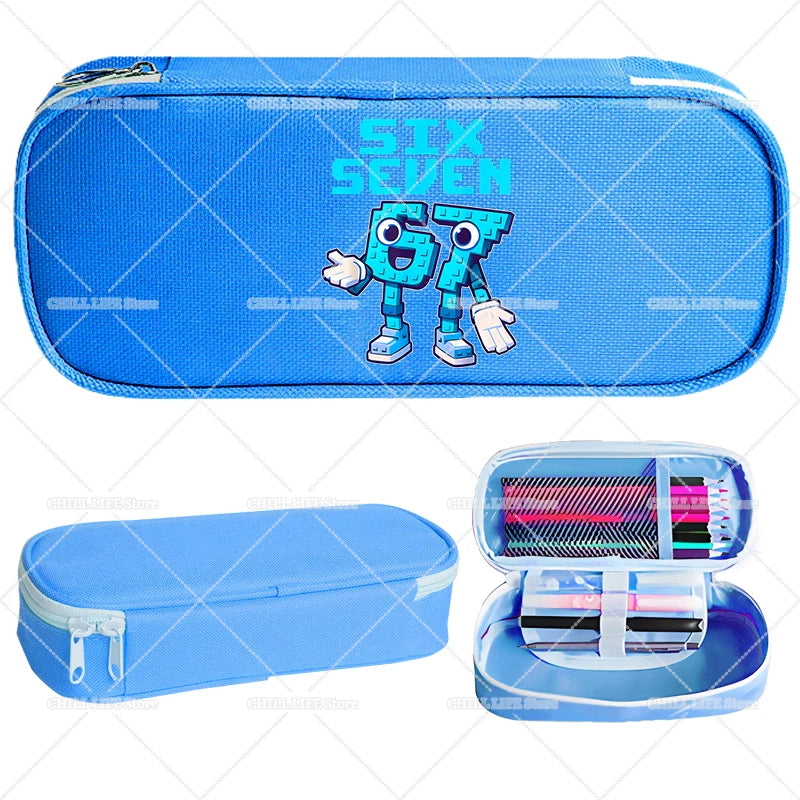 Estuches para lápices Ruba A Brainrot, dibujos animados 67 Six Seven, bolsas para bolígrafos de gran capacidad, bolsa para lápices para niños y niñas, suministros de papelería escolar, regalo