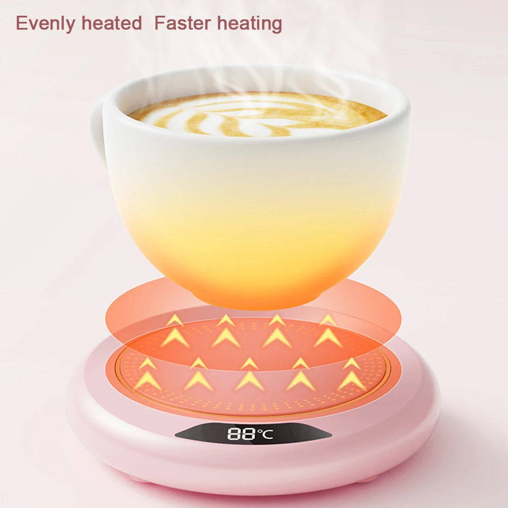 Calentador de Tazas de Café con Temperatura Ajustable, Posavasos Calefactor con 3 Ajustes de Temperatura, Calentador de Tazas de Escritorio con Apagado Automático, Calentador de Agua y Leche