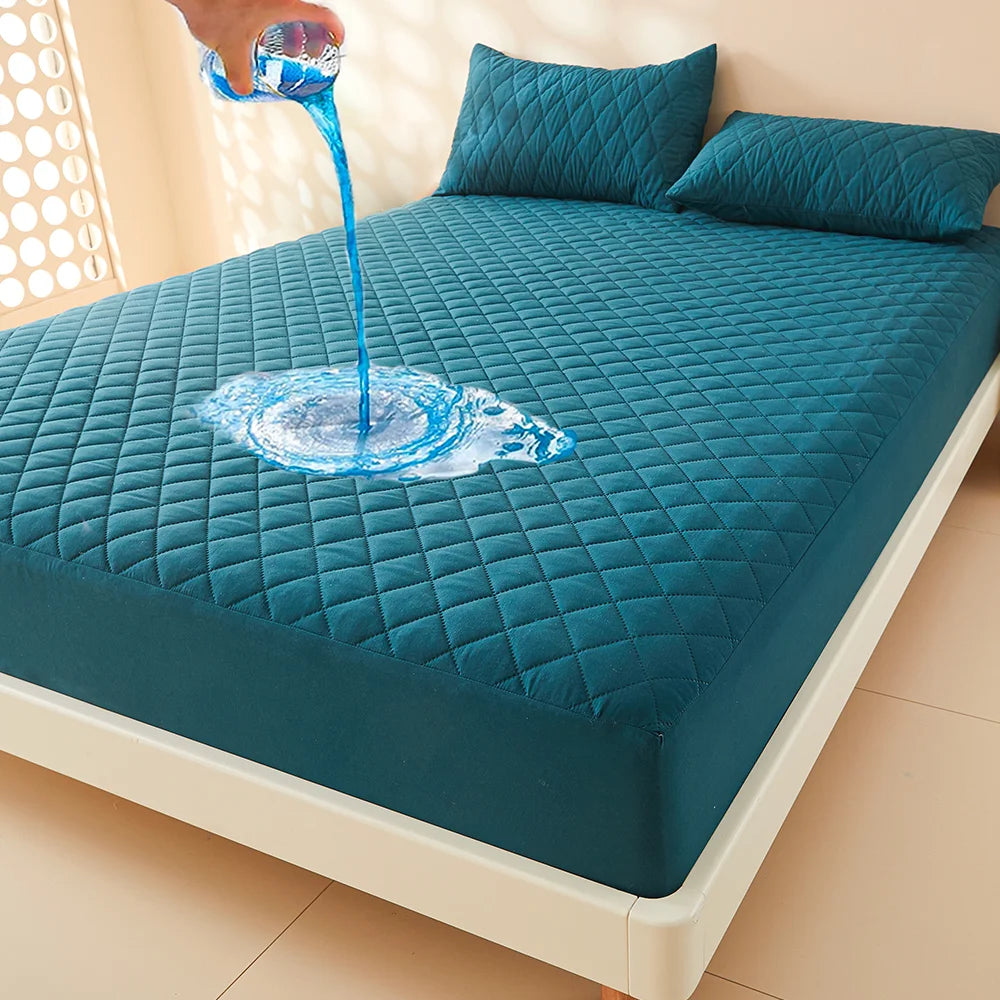 Funda de colchón gruesa de tela de aire 3D, Protector de colchón 100% impermeable, sábana ajustable suave y transpirable (sin funda de almohada), 1 ud.