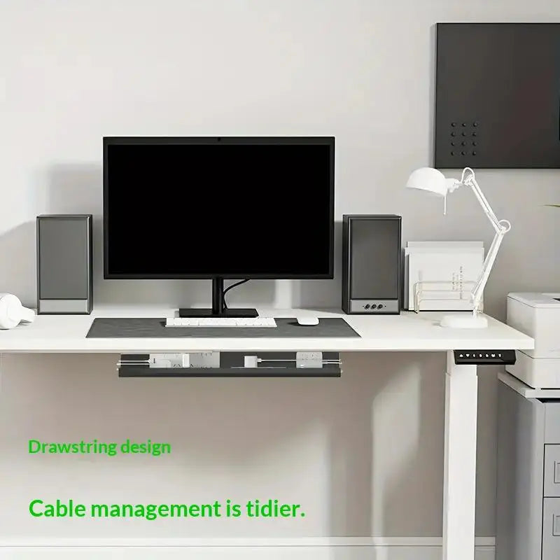 Nuevo Organizador de Cables de PVC para Debajo de la Mesa, 40 cm/15.75 Pulgadas, Sin Perforaciones, Organizador de Cables para Oficina, Fácil Instalación, Montaje en Pared