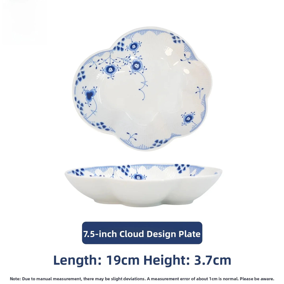 Juego de vajilla de porcelana blanca de Jingdezhen con diseño de hierba Tang azul y blanca, plato llano para uso doméstico, t...