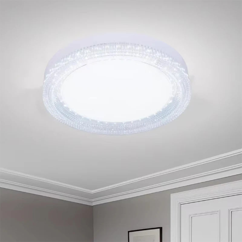 Lámpara de techo de cristal ultrafina moderna, lámpara redonda de techo para el hogar, blanco frío, adecuada para balcón, cocina, dormitorio, AC85-260V de luz