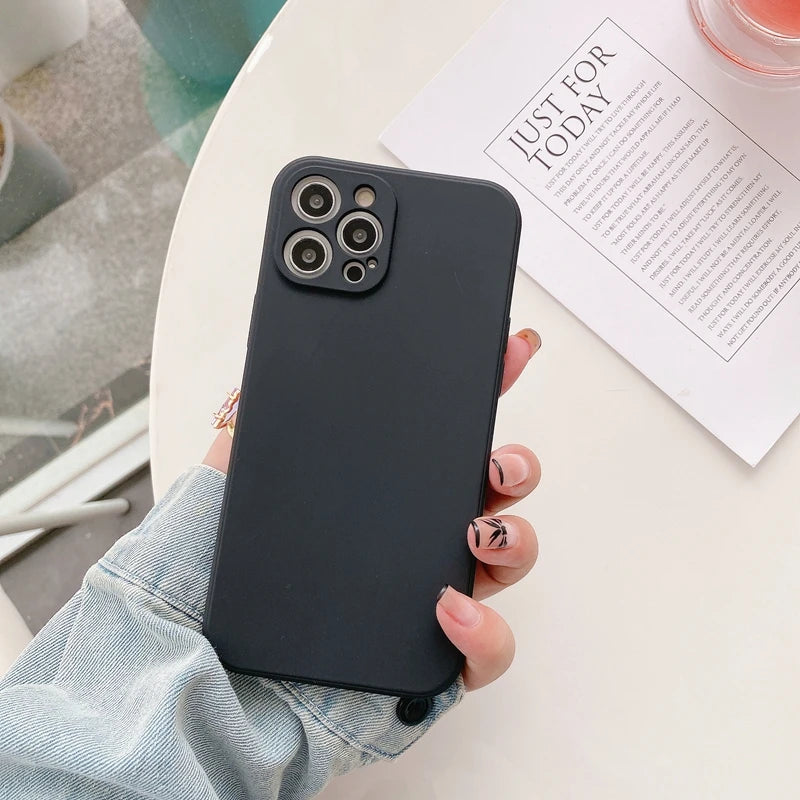 Funda de teléfono con protección de cámara para iPhone 11, 12, 13, 14 Pro Max XS X XR 7 8 Plus SE 2020, fundas traseras de parachoques a prueba de golpes