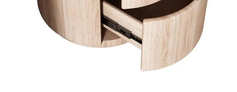 Gabinete lateral para sofá de sala de estar, mesita de noche redonda creativa de madera maciza, nuevo gabinete de almacenamiento para dormitorio pequeño y moderno y sencillo