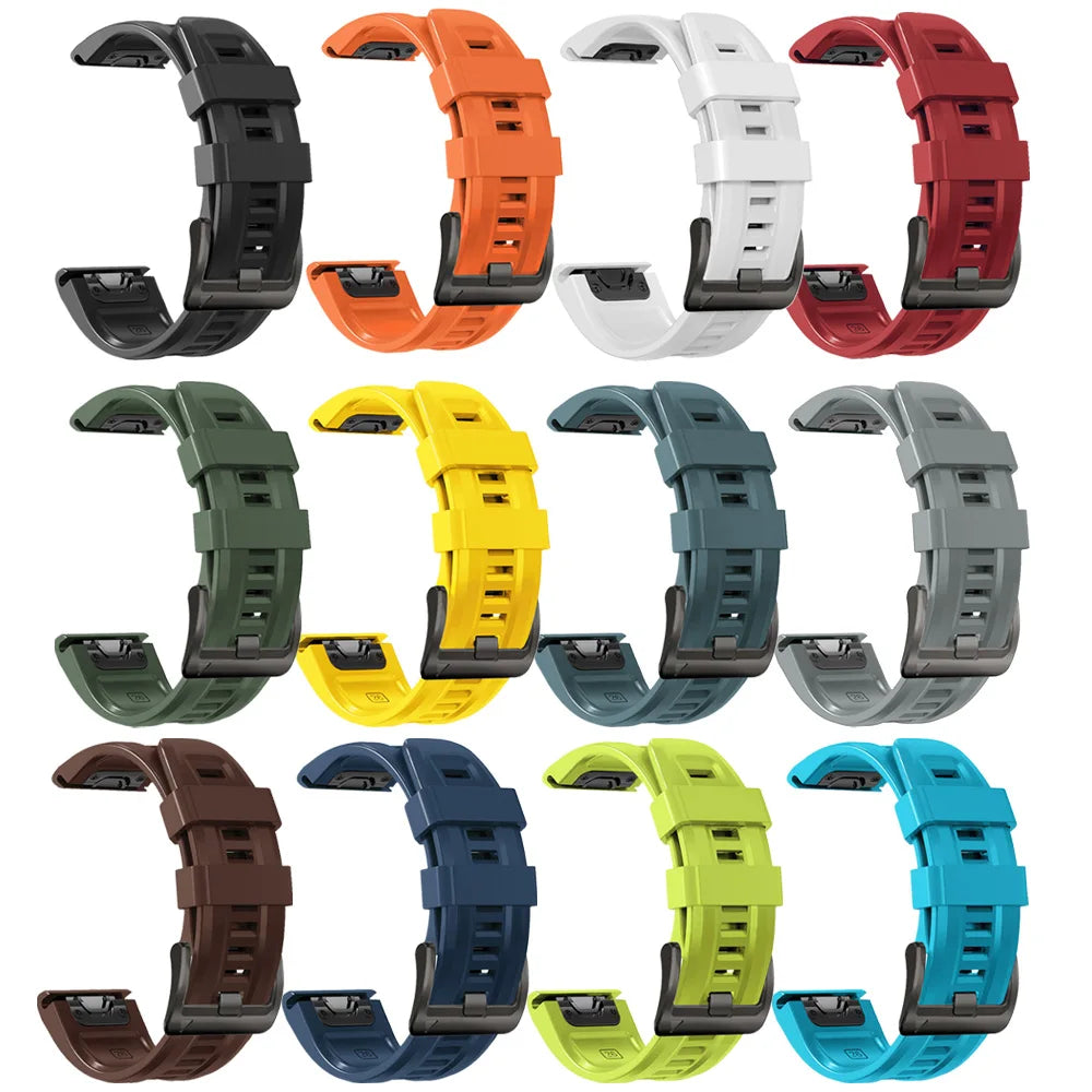 Correa deportiva de silicona para Garmin Descent G2 G1 Mk3i Mk2 Mk1/Fenix 8 Pro E 7 7X 6 6X 5 5X/Epix pulsera suave 22/26mm banda Quickfit