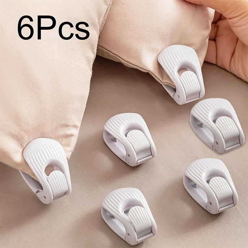6 clips para funda nórdica, clips antideslizantes para soporte de edredón, soporte para sábanas de edredón, sujetadores para edredón, pinzas sin pines, fijador de edredón de plástico