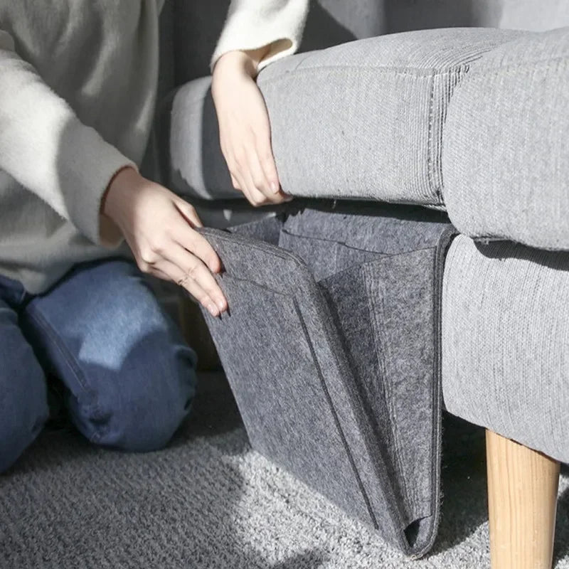 Caja de Almacenamiento Colgante de Fieltro para Dormitorio, Sofá, Alfombra, para Guardar Contenido como CDs, Revistas, Papelería, Blocs de Notas, Teléfonos Móviles y Artículos Diversos