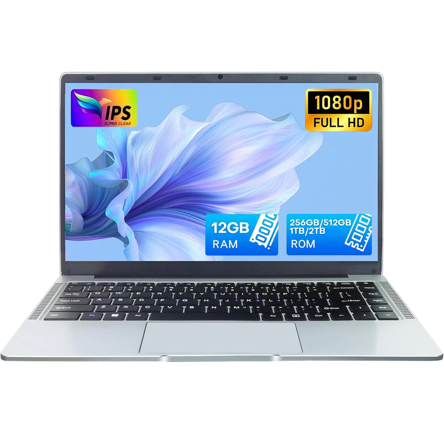 14,1 "Ultra delgado Windows 11 Pro ordenador portátil intel Atom A3950 12GB RAM 1TB 2TB SSD Notebook PC 1080P HD portátiles de estudio de oficina