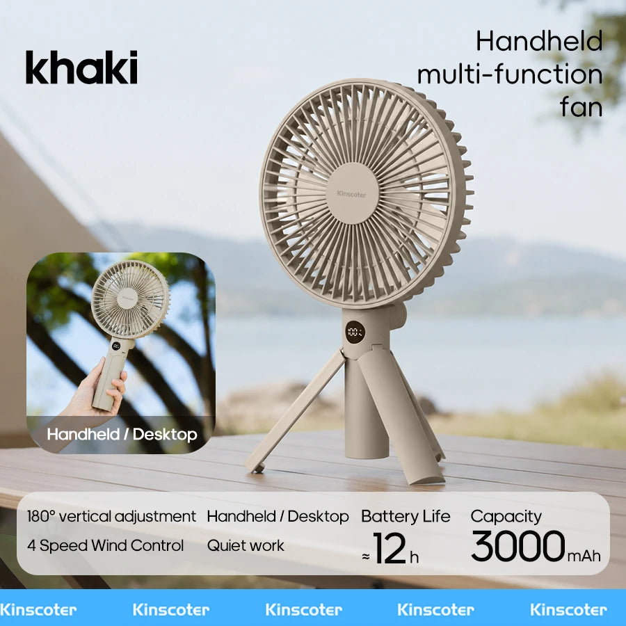 Nuevo Ventilador Portátil Plegable de Mano, Ventilador Recargable de Escritorio de 3600 mAh, 100 Velocidades, Ángulo de Viento Ajustable, para el Hogar, Viajes al Aire Libre