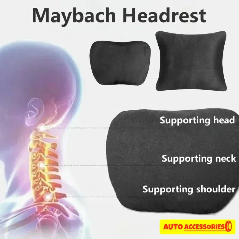 1/2 Uds reposacabezas de coche soporte para el cuello asiento/Clase de diseño Maybach suave Universal ajustable almohada de coche cojín de descanso para el cuello de alta calidad