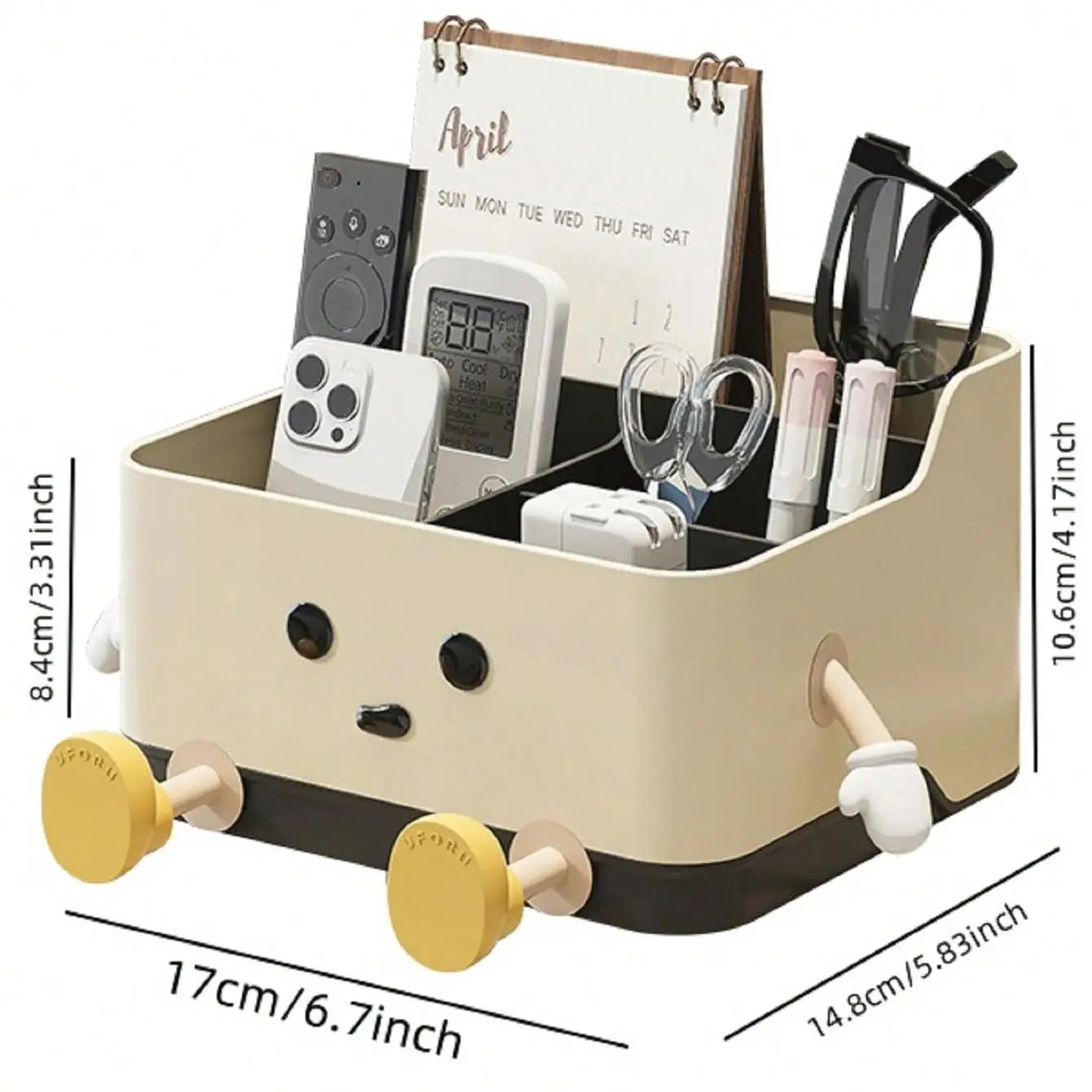 Caja de almacenamiento de escritorio multifuncional, estante para organización de cosméticos, almacenamiento en encimera y caja de exhibición (con pegatina), 1 ud.