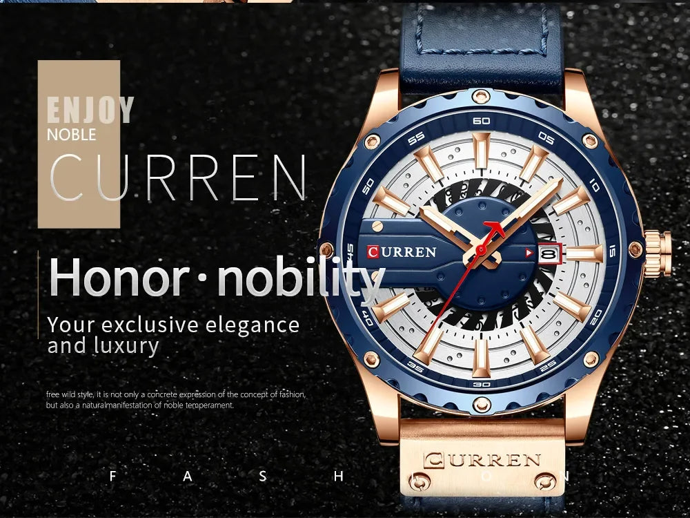 Marca CURREN, reloj de cuarzo para hombre, nueva moda, resistente al agua, informal, de negocios, militar, reloj para hombre, relojes con fecha automática, reloj Masculino