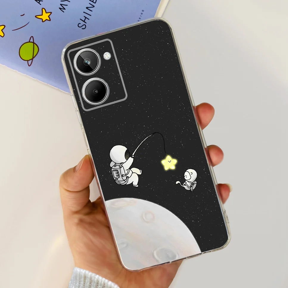 Para Realme 10 4G RMX3630 funda de teléfono suave de silicona TPU a prueba de golpes para Realme 10 funda protectora trasera con diseño de dibujos animados bonitos