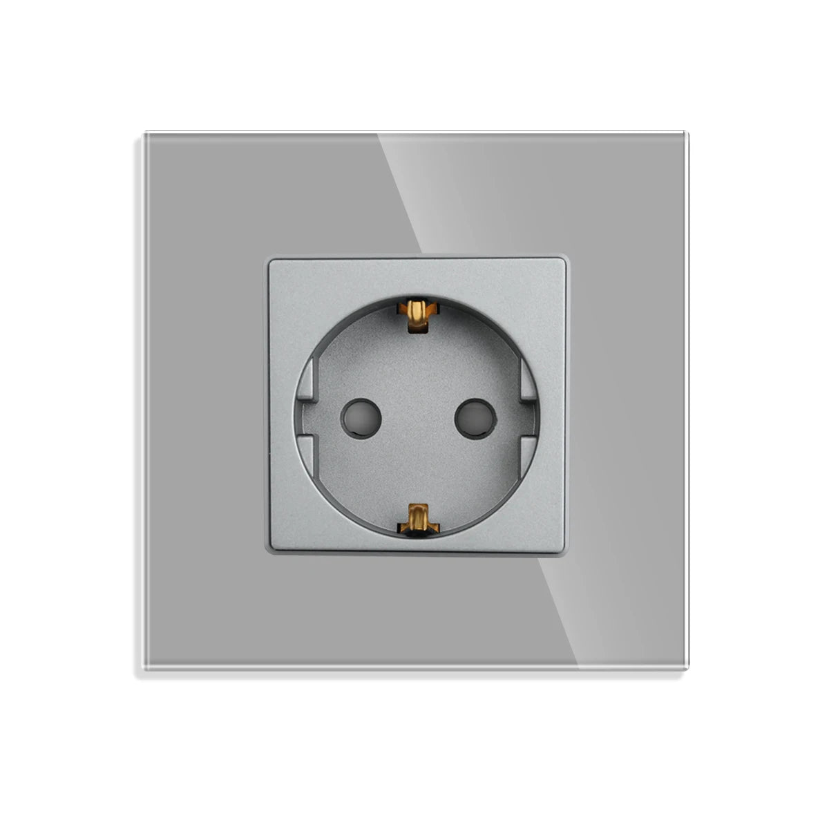 Bingoelec-interruptor de luz inteligente gris y enchufe de pared WiFi con Panel de cristal, interruptores con enchufes para mejorar el hogar