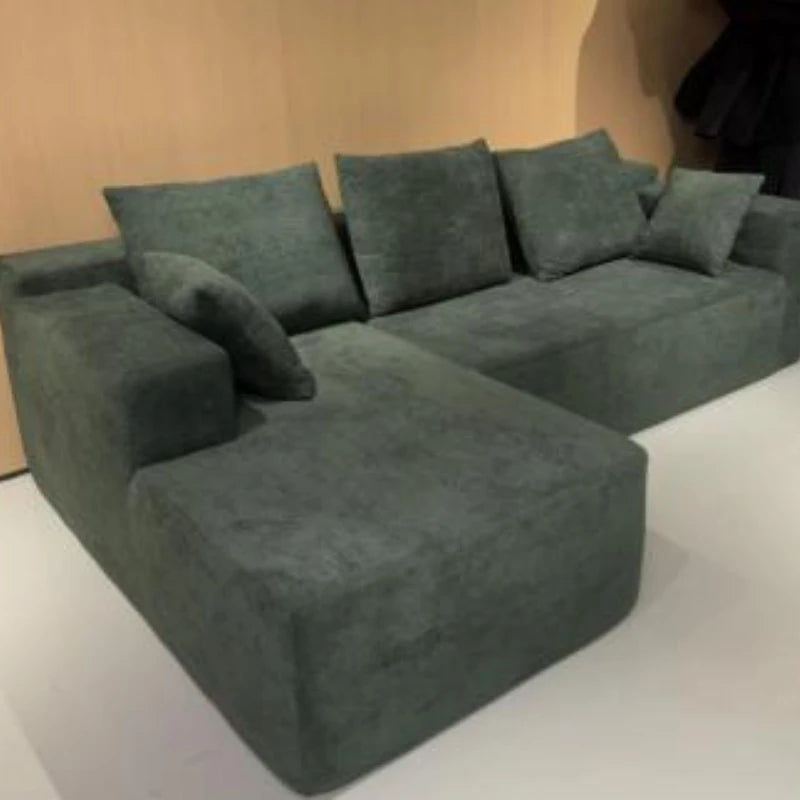 Sofá de compresión de pana para salón, cojín para adultos, sofá de compresión de esquina personalizable, muebles suaves y relajantes Divani Da Soggiorno