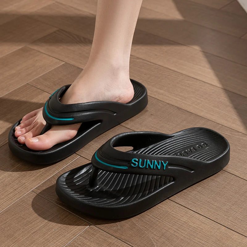 Chanclas de EVA con plataforma gruesa para mujer, sandalias de playa antideslizantes con Clip dedos, cómodas zapatillas de nube de suela blanda para verano