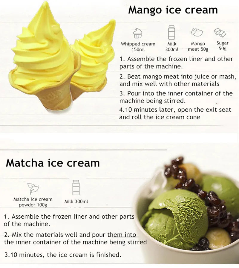 Máquina de helado Manual automática de sobremesa operación Simple Mini máquina de helado suave de gran capacidad para el hogar DI