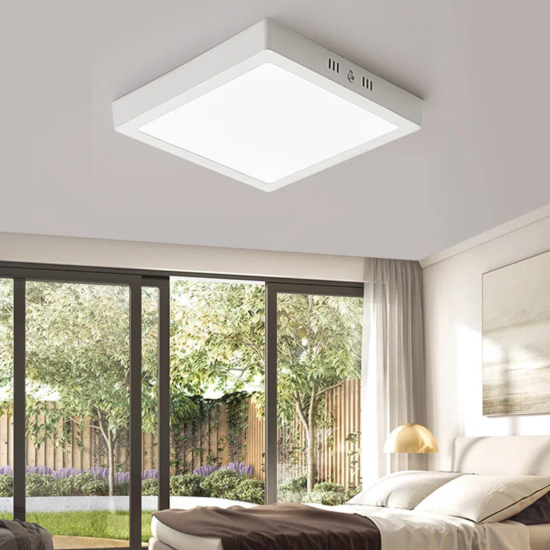Lámpara de techo Led 110-265V Panel ultrafino luz Led para sala de estar dormitorio iluminación interior 20W 30W luces de techo redondas cuadradas