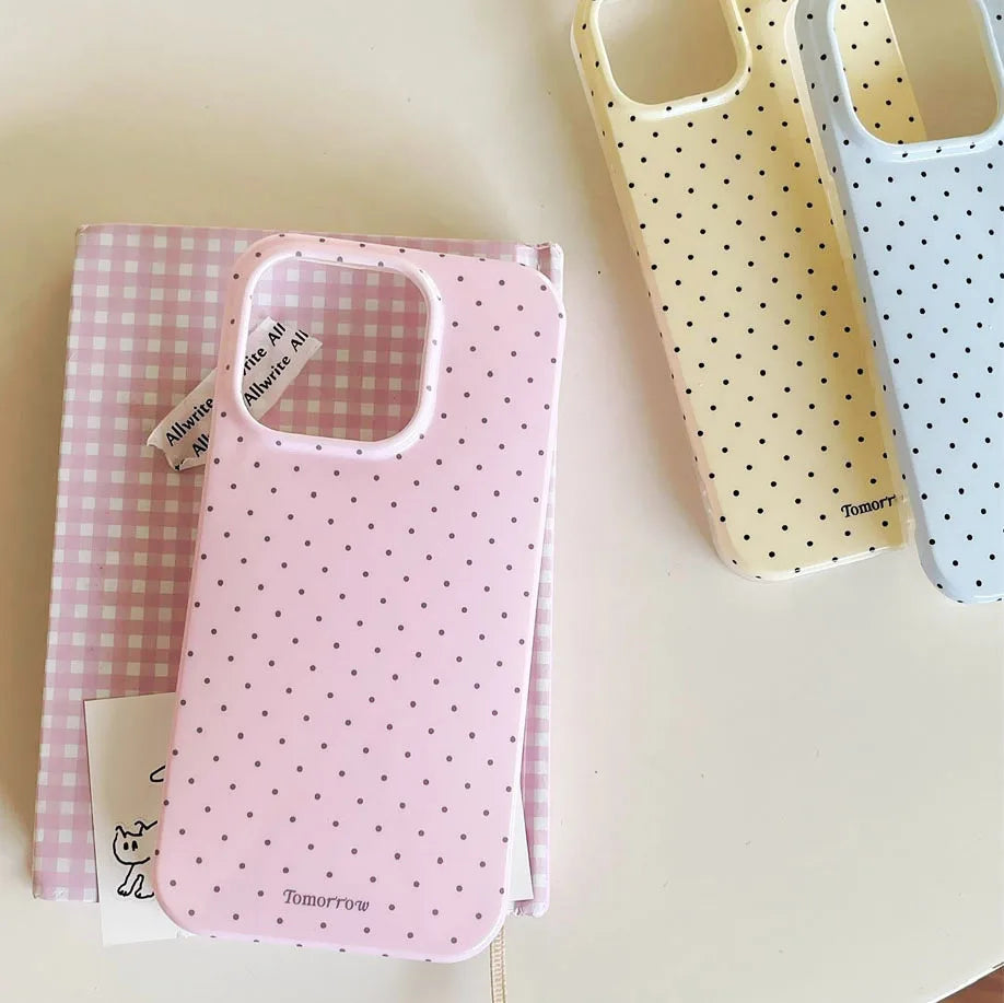 Funda de teléfono móvil pequeña y fresca de lunares INS para iPhone 17 16 15 14 13 12 Pro Max 11 funda ultrafina a prueba de golpes para iPhone Air