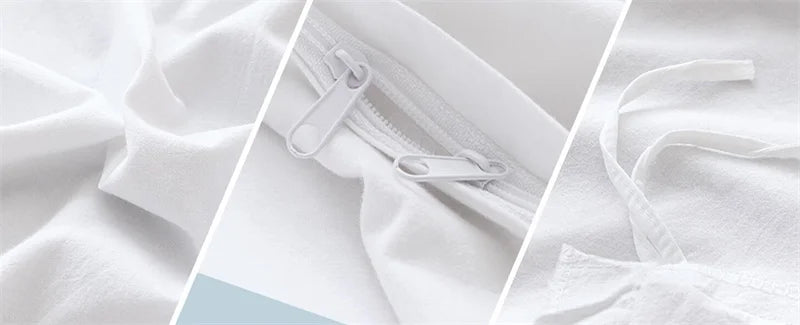 Juego de Ropa de Cama 100% Algodón, Juego de Sábanas de Algodón Lavado de Cuatro Piezas, Juego de Edredón, Funda de Edredón Doble para Parejas