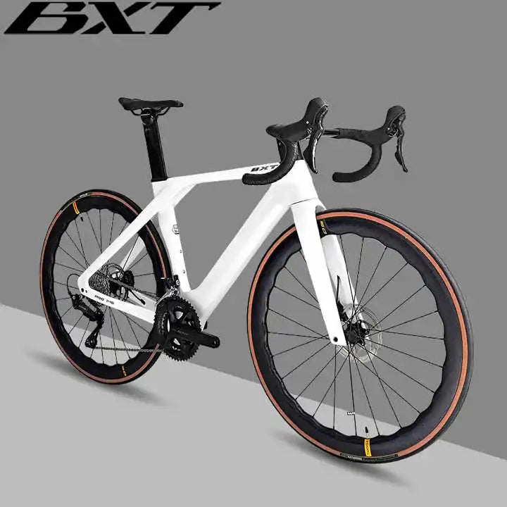Bicicleta de carretera de carbono de 24 velocidades de alta calidad para senderismo y ciclismo de carretera Di2 fibra de carbono T47 freno de disco R7120 bicicleta de carretera