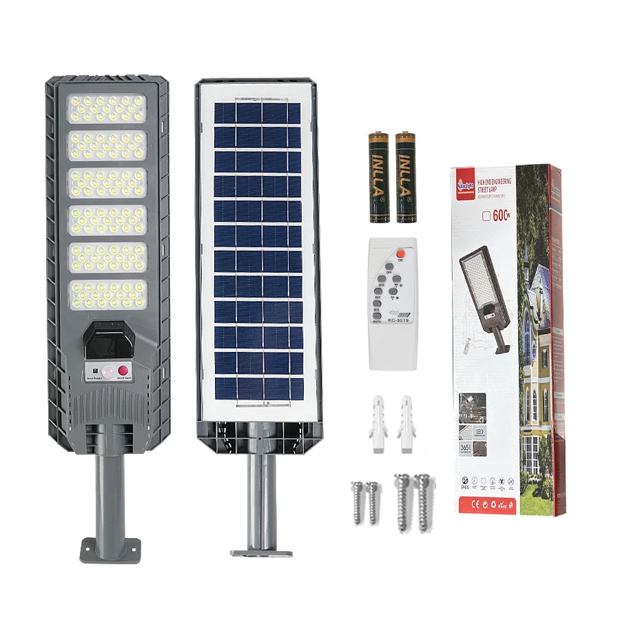 Luz Solar grande de 600W y 20000LM para exteriores, lámpara Solar con Sensor de movimiento y Control remoto, lámpara impermeable para pared de calle y patio