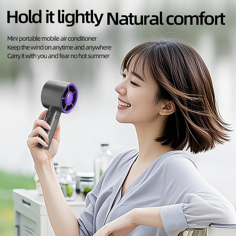 Mini Ventilador de Mano USB de Carga Rápida, Ventilador Portátil Silencioso de Alta Velocidad para Viajes y Actividades al Aire Libre