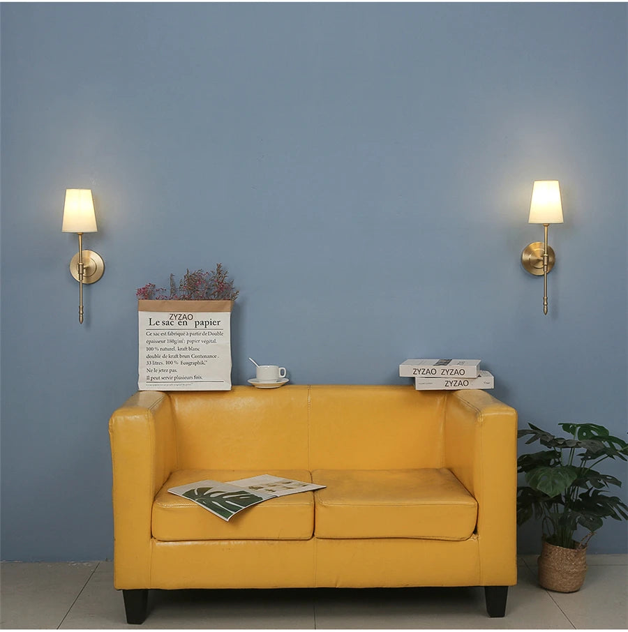 Lámpara de cobre clásica para pared, candelabro Retro para decoración del hogar, mesita de noche, dormitorio, pasillo, escaleras, luminaria interior, luces led