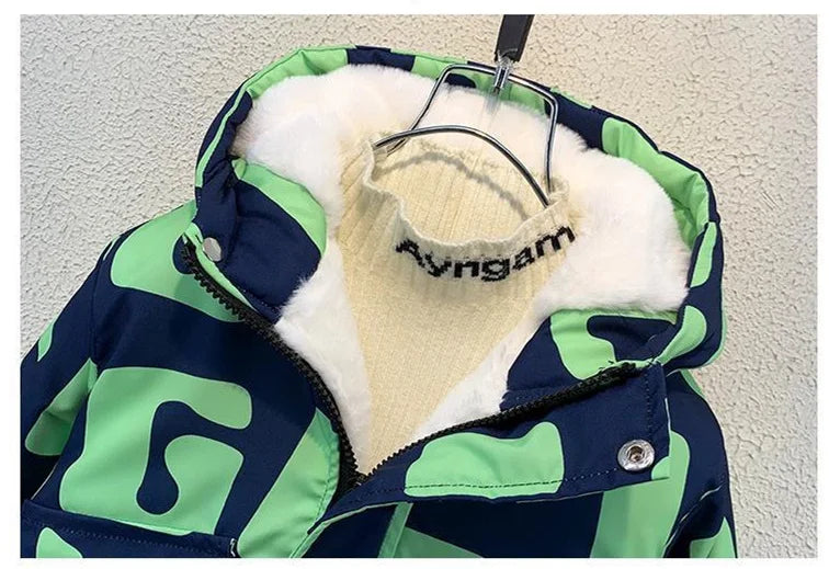 Abrigo para niños, chaqueta, prendas de vestir, Tops de algodón, moda 2023, grueso, además de terciopelo, abrigo de talla grande para invierno y otoño, ropa para niños
