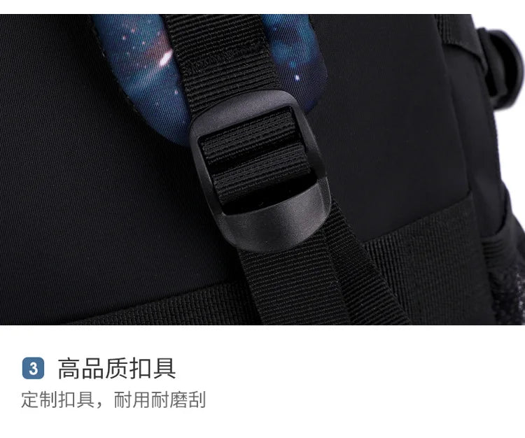 Nuevo conjunto de 3 uds de mochilas para niños, bolso escolar con patrón de cielo estrellado para estudiantes, bolso escolar impermeable con bolsa de almuerzo, estuche para lápices
