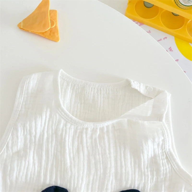 Mono de muselina para bebé, abrigo, sombrero, oso, conjunto de ropa de verano para bebé, abrigo para niño, pelele, traje blanco para niño pequeño, ropa infantil 0-3T, 3 uds.