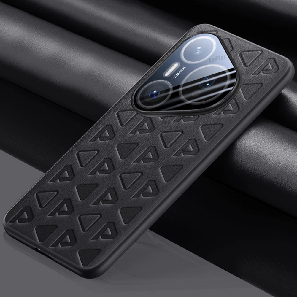 Funda Original en relieve para HUAWEI PURA 80 PRO / PURA80 Ultra, fundas de cuero PU, funda trasera dura a prueba de golpes, funda de piel
