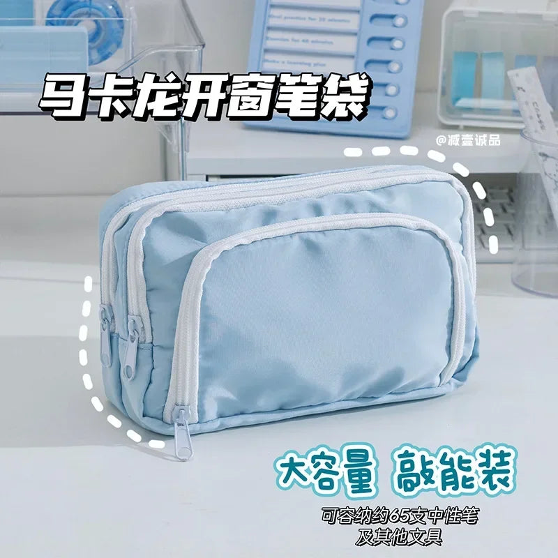 Estuche para lápices de las Chicas Superpoderosas, estuche para lápices con múltiples bolsillos, bolsa para lápices de gran capacidad para estudiantes, bolsa organizadora de papelería, regalo