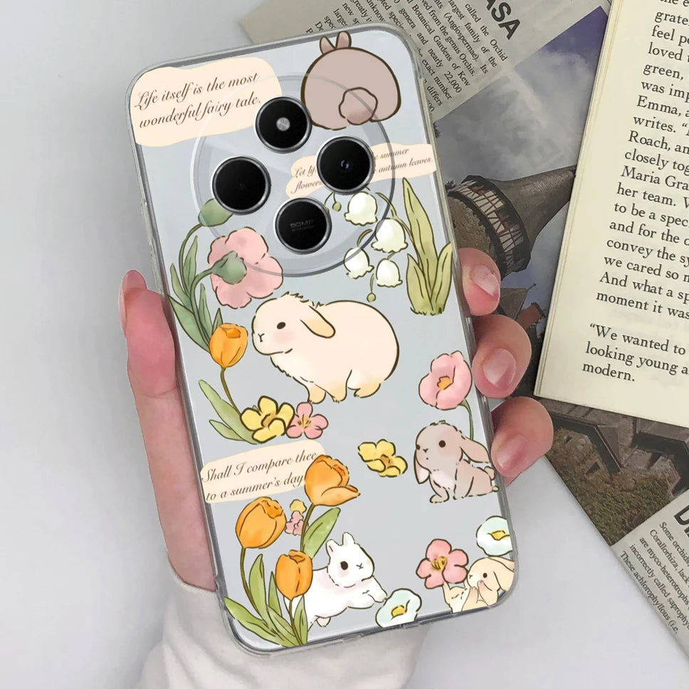 Funda de teléfono para Redmi 14C 4G, cubierta trasera creativa, transparente, suave, delgada, de silicona TPU, a prueba de golpes, protectora para Redmi14C