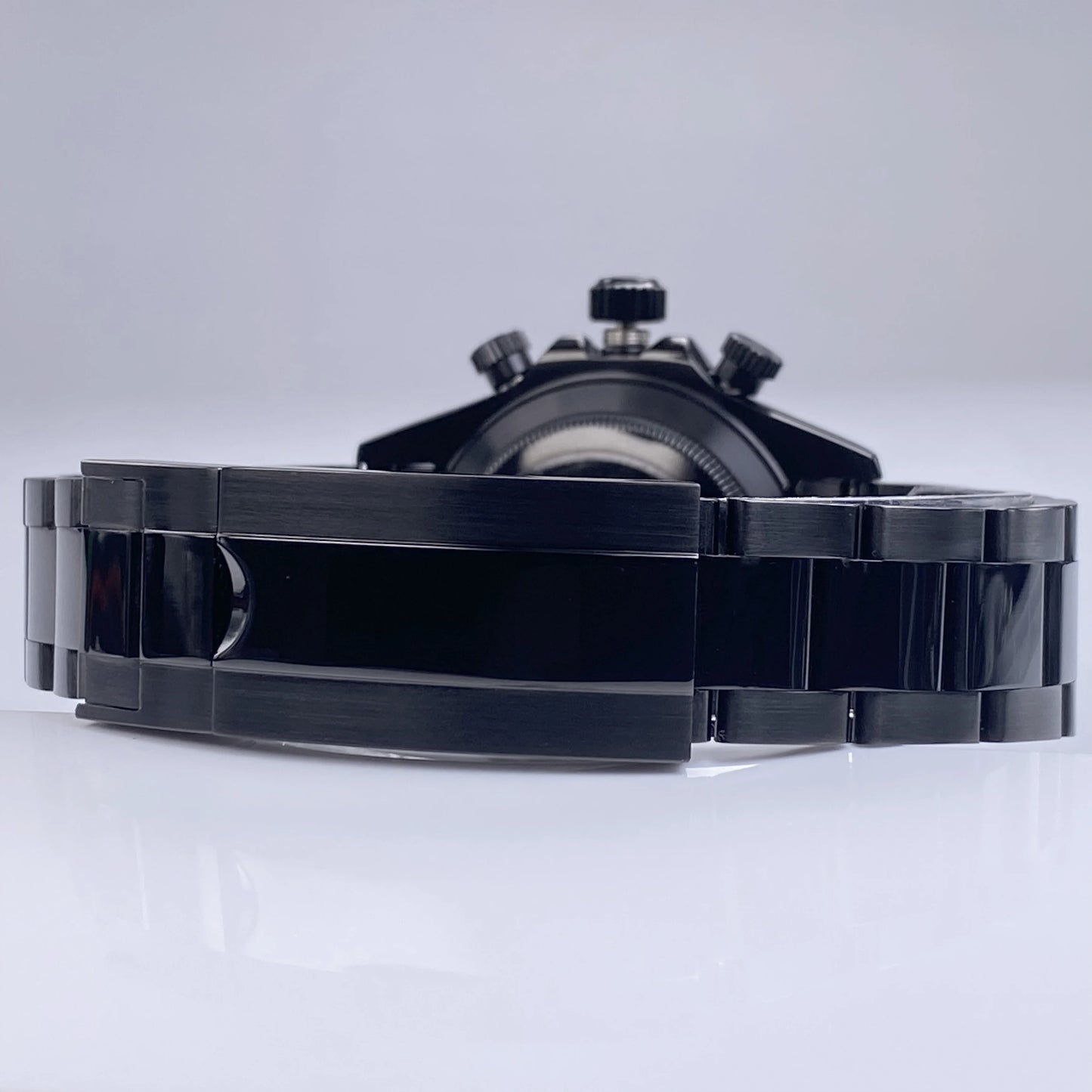 Caja VK63 Negra de 39 mm, Acero Inoxidable, Cristal de Zafiro Plano, Resistente al Agua, Compatible con Esferas de 29 mm-30 mm, Piezas de Caja para Reloj con Movimiento VK63