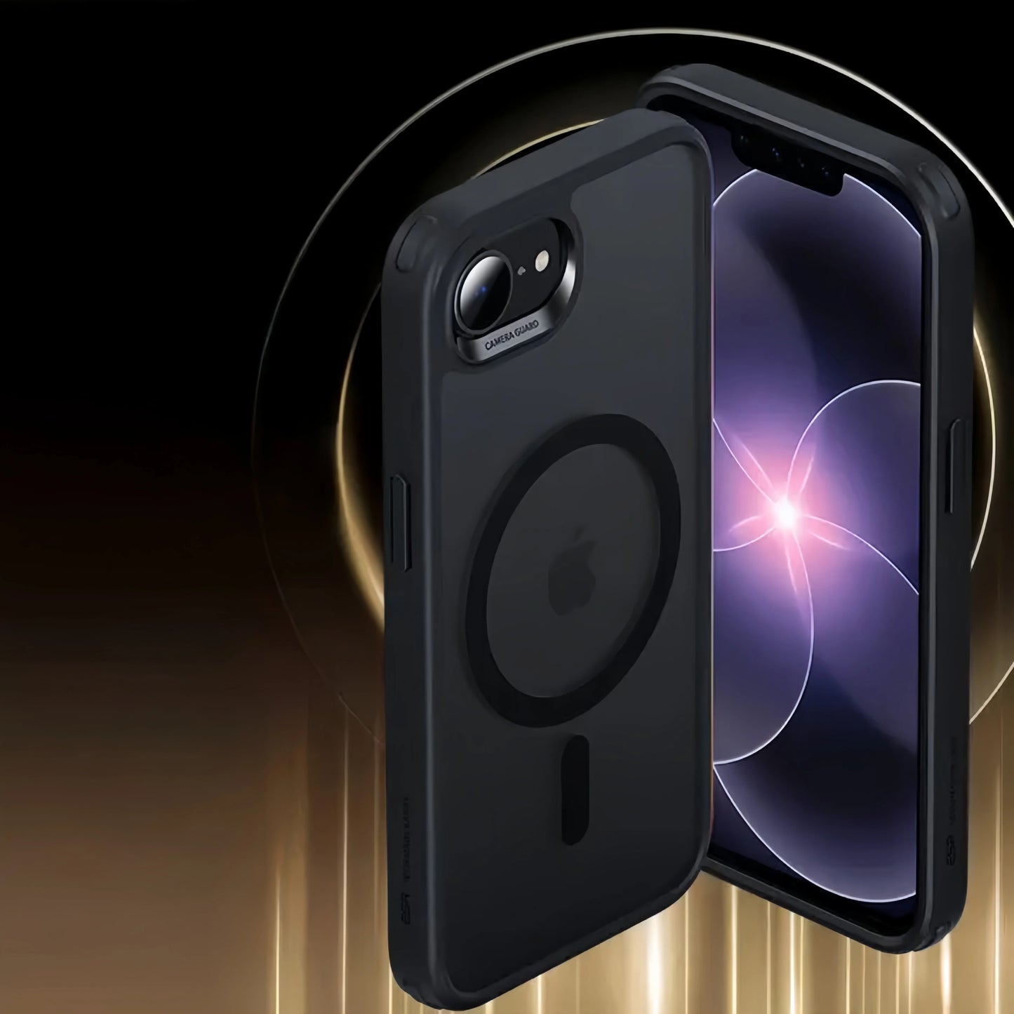 Funda para iPhone 17e/16e con Magnético, Translúcida, Mate, Antigolpes y Protectora - Negra
