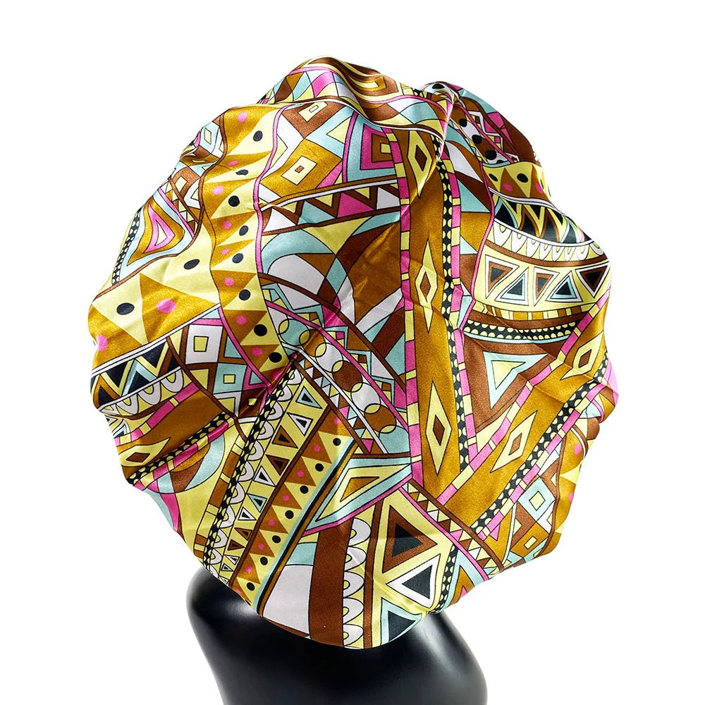 Nuevo Gorro de satén, gorro grande de satén forrado, gorro para dormir, gorro sedoso para dormir de noche, gorro para mujer, estilismo para el cabello